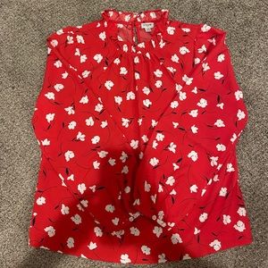 J Crew Ruffle Neck Top